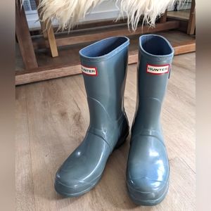 Hunter Short Gloss Rain Boots - Grey
